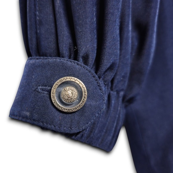 Jacqueline Ferrar Navy Beige Colorblock Lightweight Zip Up Jacket Medium - Picture 4 of 4